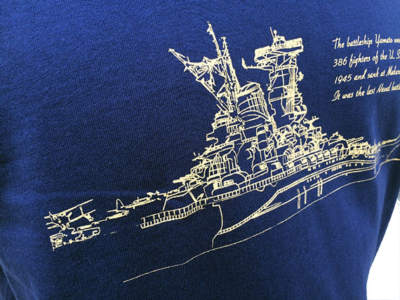 Tシャツ戦艦大和イラスト 前面
